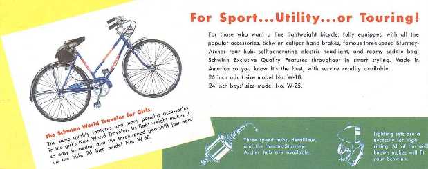 1952 schwinn world traveler